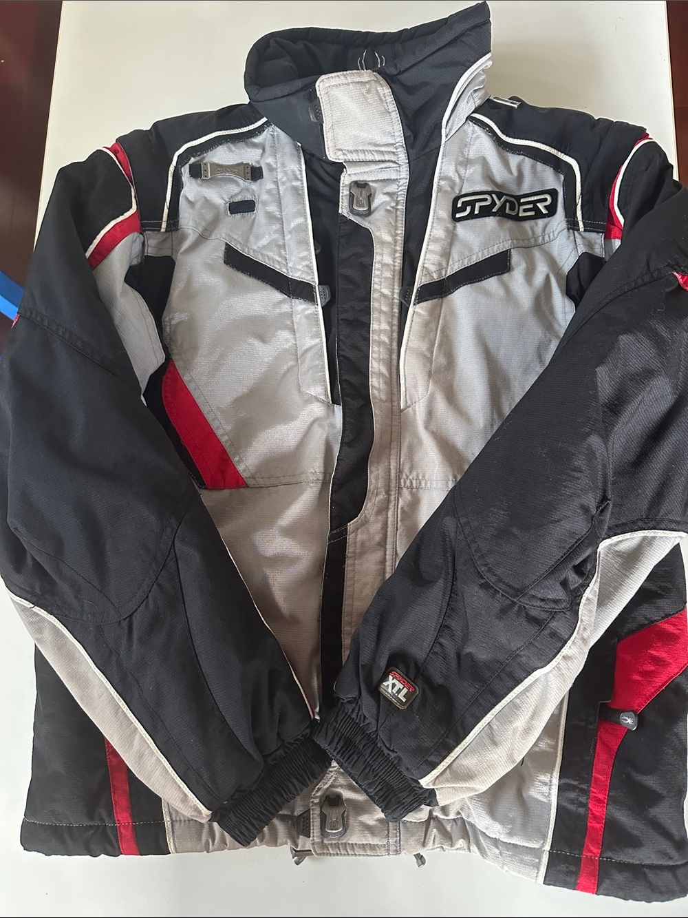 Spyder Black, Gray & Red Ski Jacket with Sport Trim